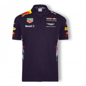 Polo Aston Martin Red Bull Racing Homme 2021 Sponsor F1 Formula Team Noir