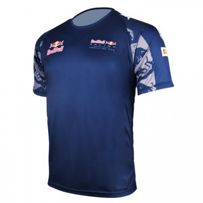 T-Shirt Aston Martin Red Bull Racing Homme 2021 Sponsor F1 Racing Formula Team Bleu