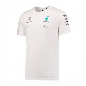 T-Shirt Mercedes-AMG Petronas Boss Motorsport Team Homme 2021 F1 Driver Blanc