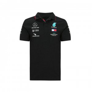 Polo Mercedes AMG Petronas Motorsport Team Homme 2021 Officiel F1 Formula Driver Noir