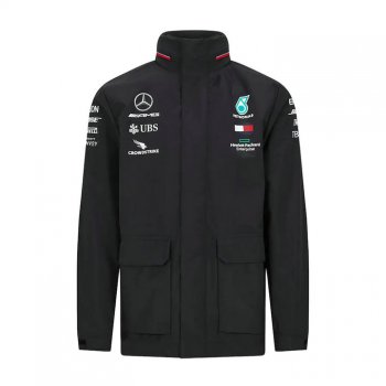 Veste Imperméable Mercedes-AMG Petronas Motorsport Homme 2021 Formule 1 Team F1 Driver Noir