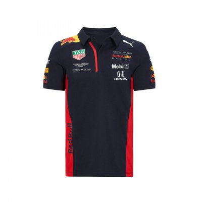 Polo Aston Martin Red Bull Racing Homme 2021 Sponsor F1 Formula Team Marine