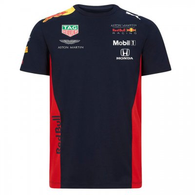 T-Shirt Aston Martin Red Bull Racing Homme 2021 Sponsor F1 Racing Formula Team Noir